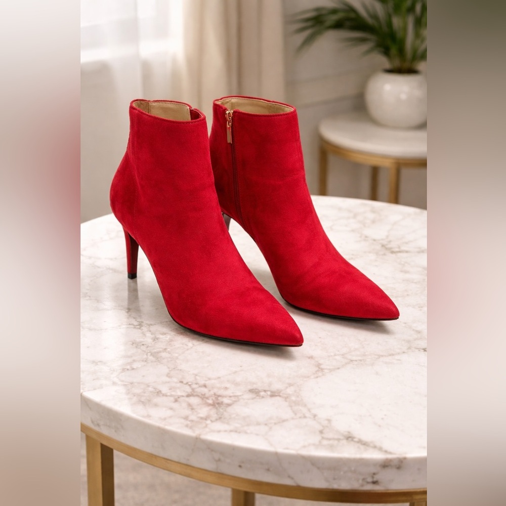 Target Bold Red Ankle Booties
